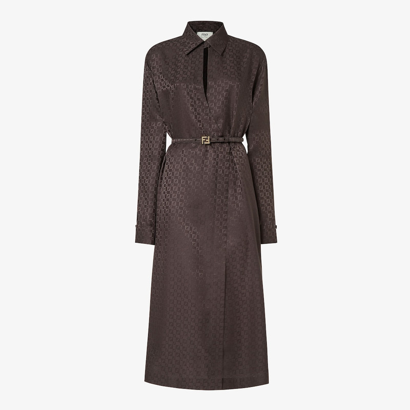 Dress Brown FF jacquard silk dress 1