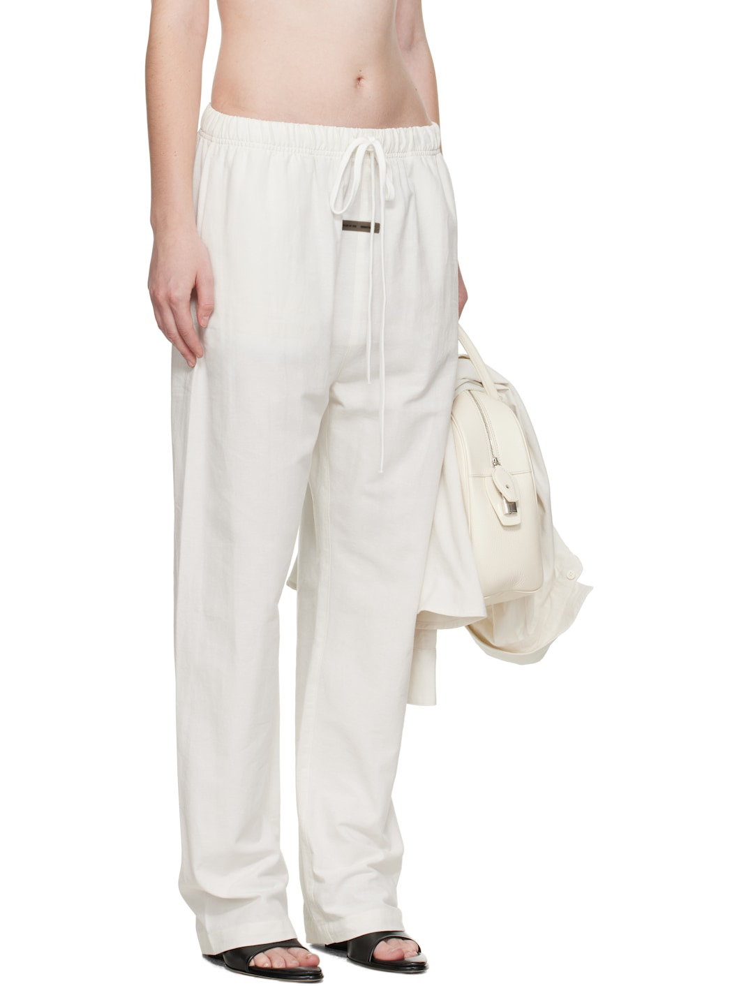 White Relaxed Lounge Pants - 2