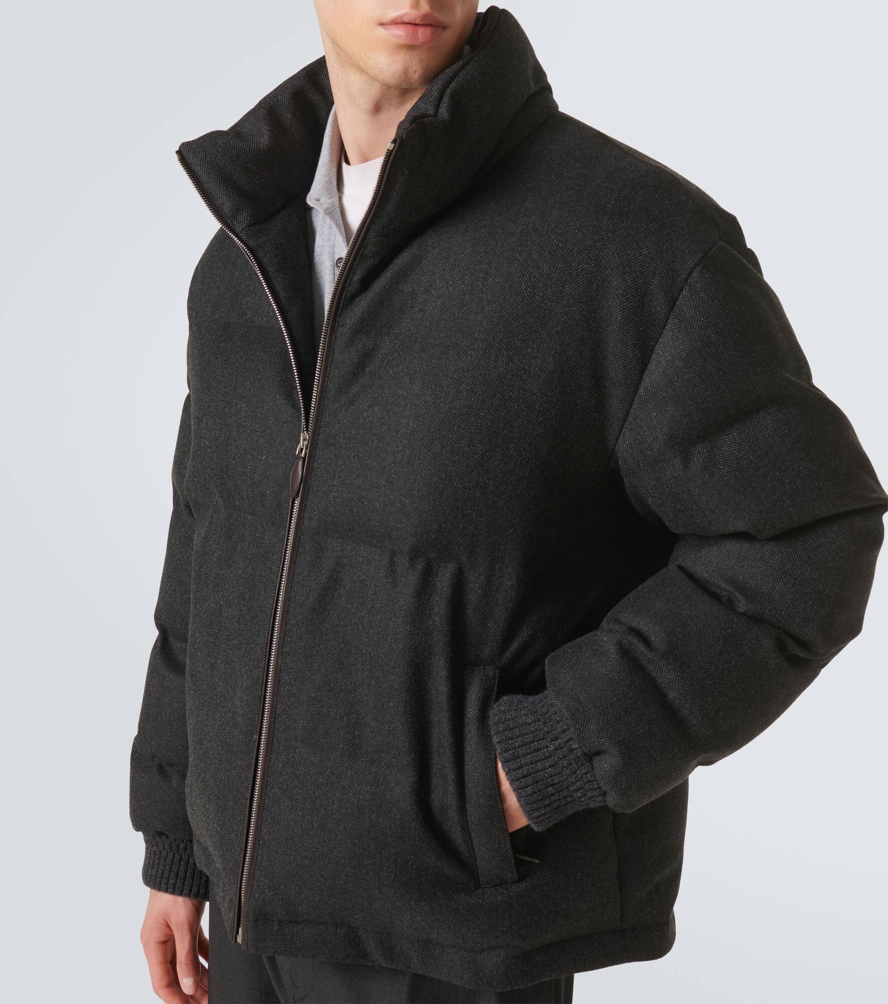 Herringbone wool puffer jacket - 5