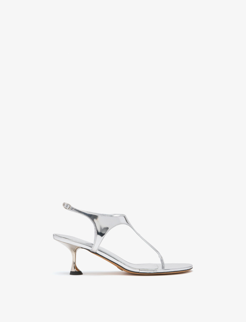 Tee Thong Sandals in Mirrored Metallic 1