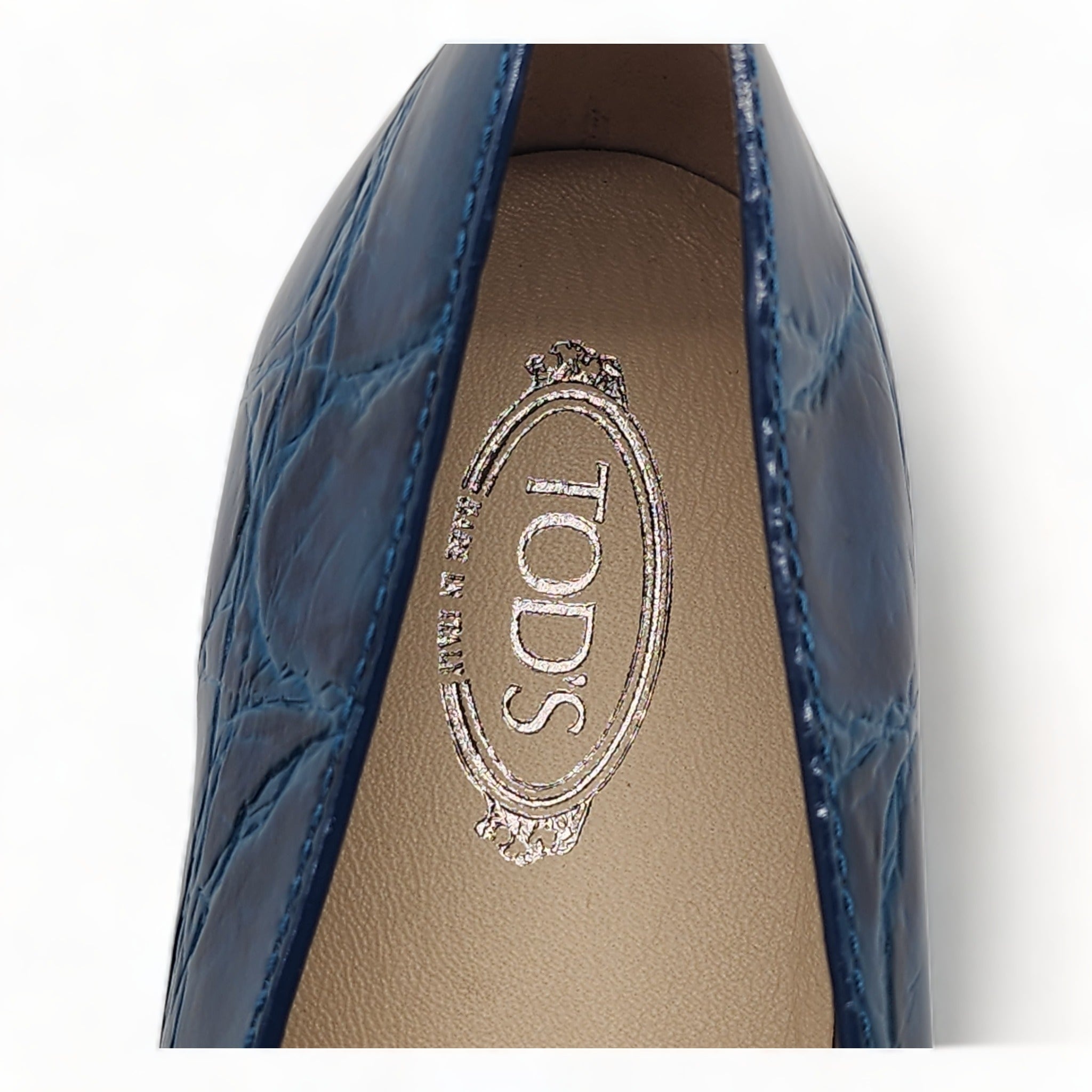 Tod's Mocassino Gomma Slip On Shoes - Blue - 6