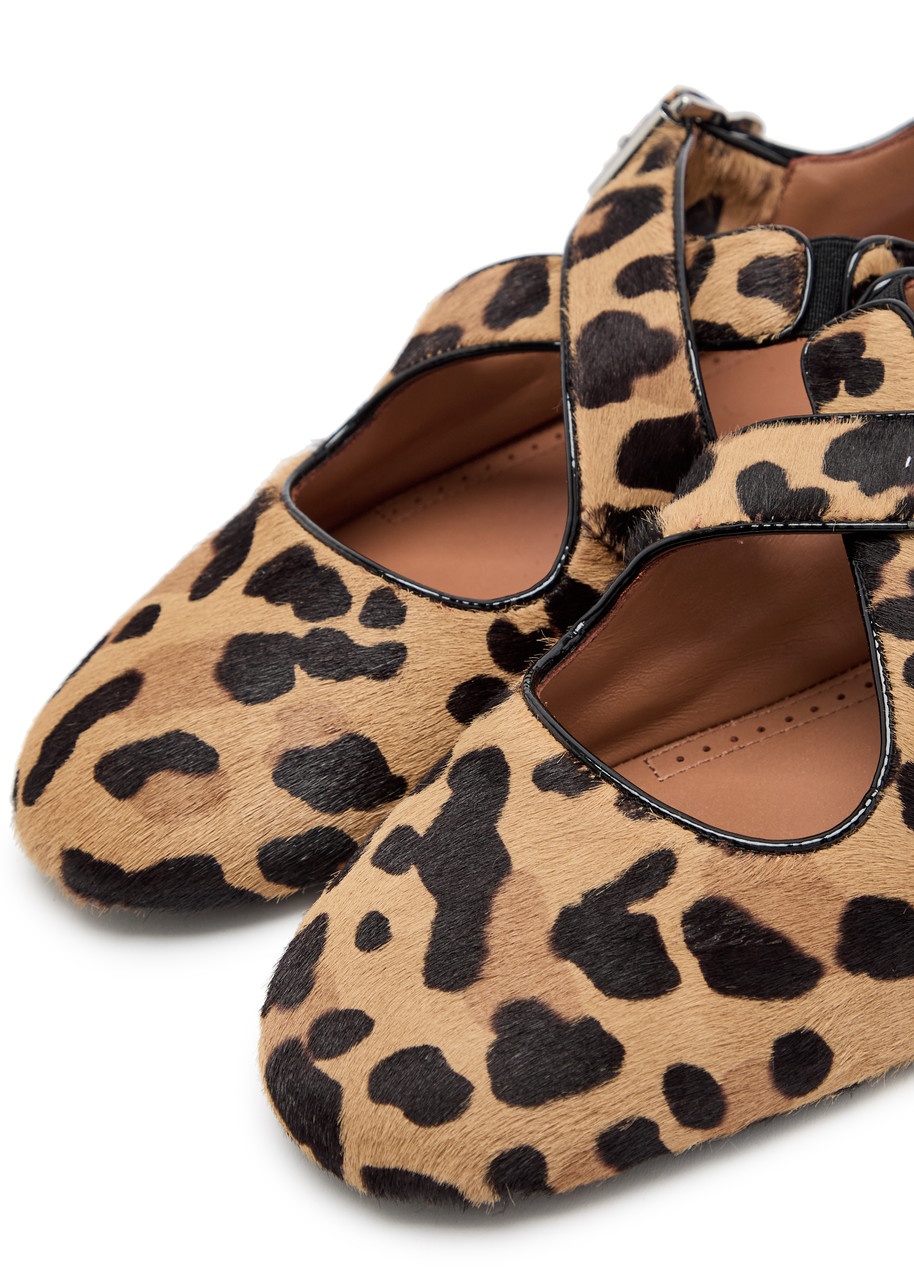 Alaïa Leopard-print Calf-hair Mary Jane Flats - 3
