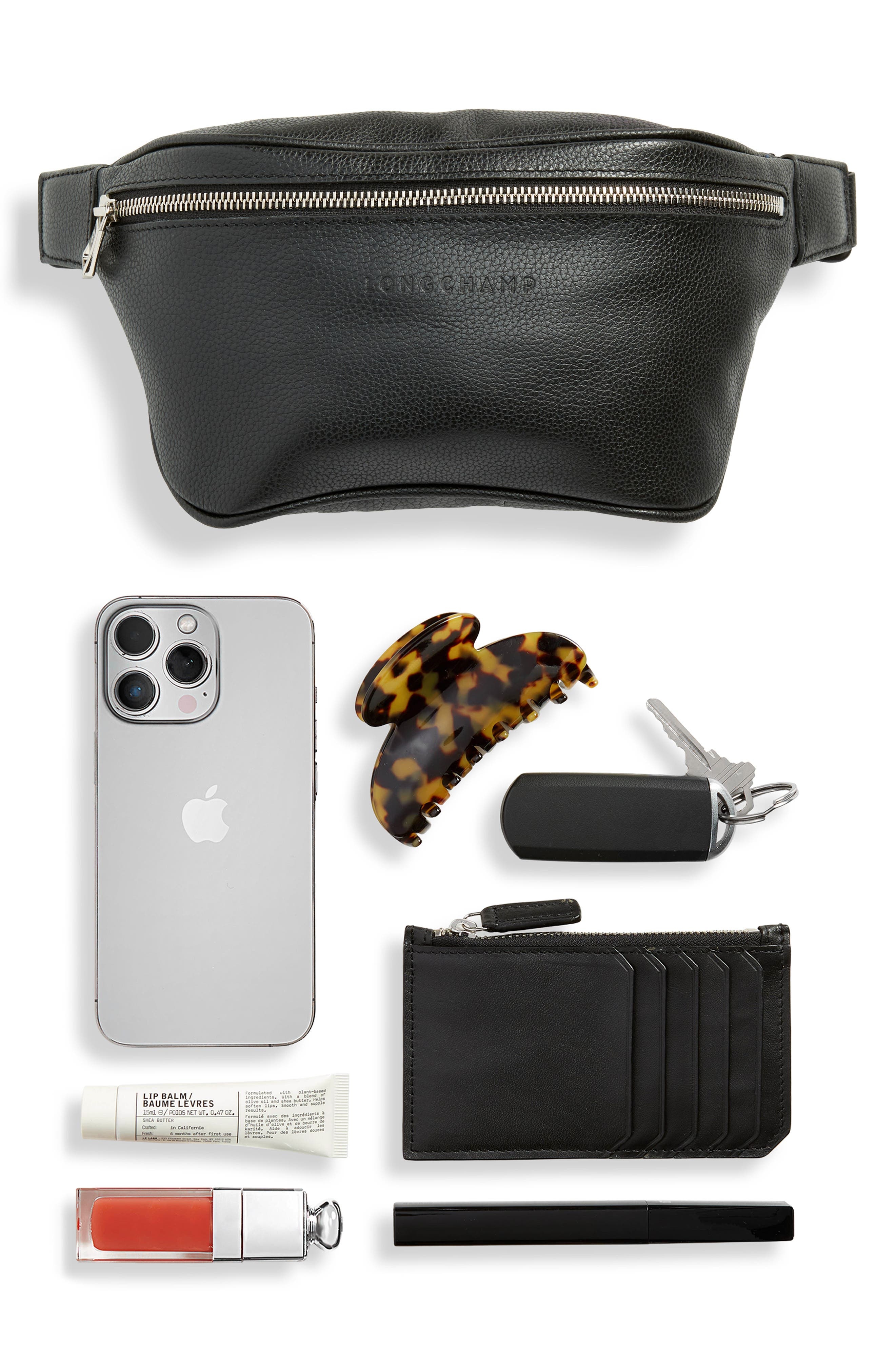 Longchamp Le Foulonné Leather Belt Bag in Black at Nordstrom - 6