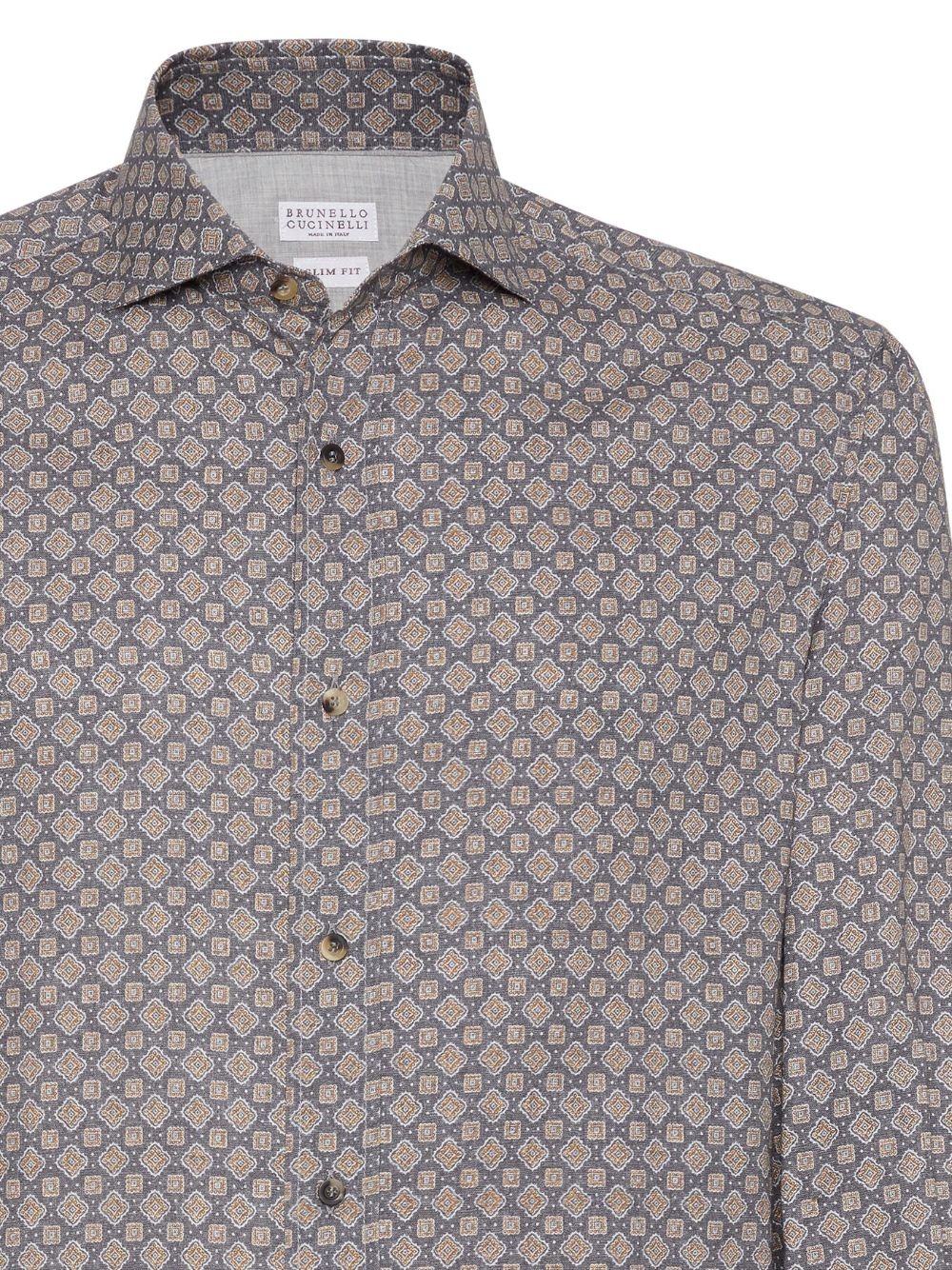 geometric-pattern cotton shirt - 4