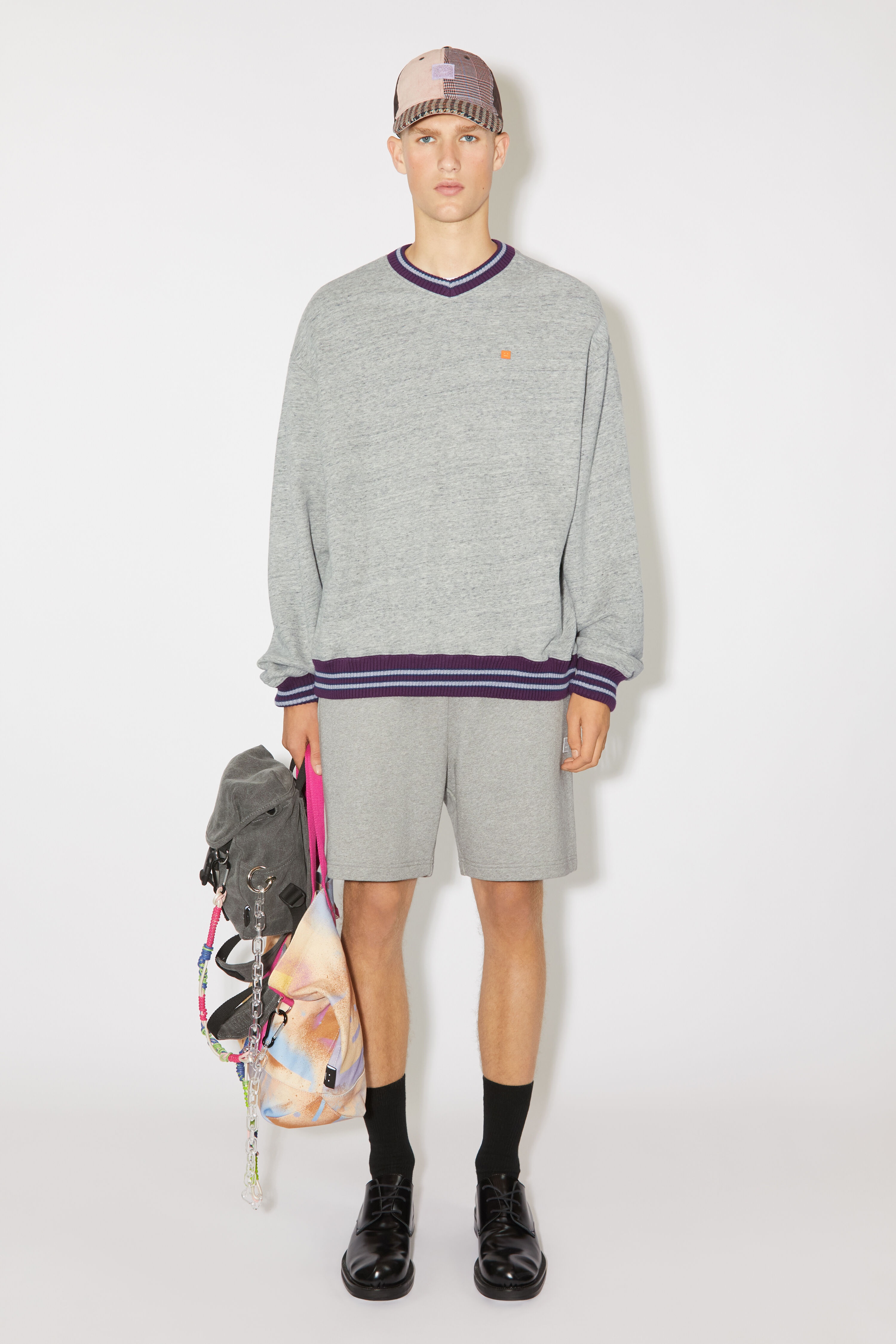 Relaxed fit jumper - Marble grey melange - 2