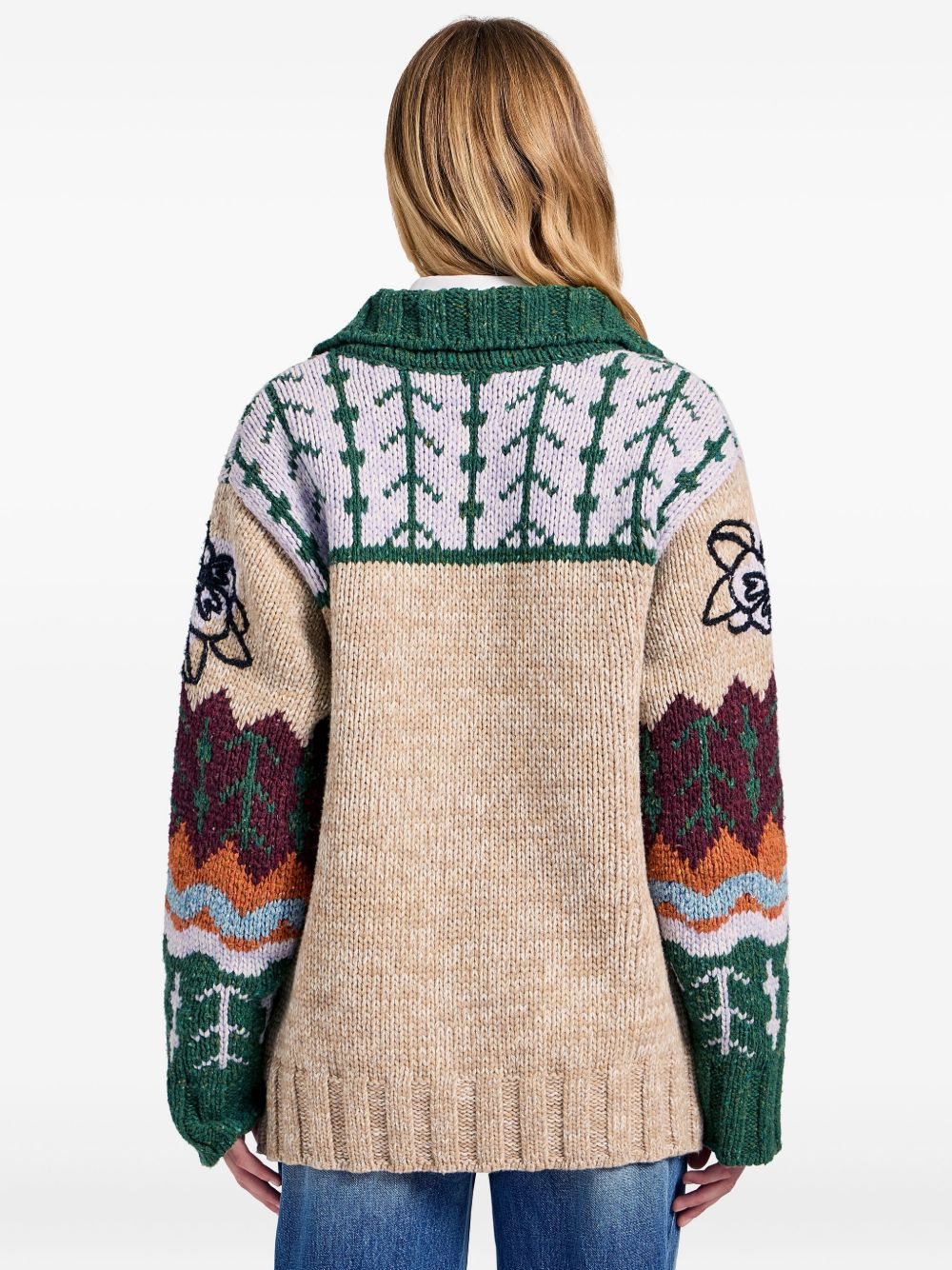 floral-embroidered cardigan - 3