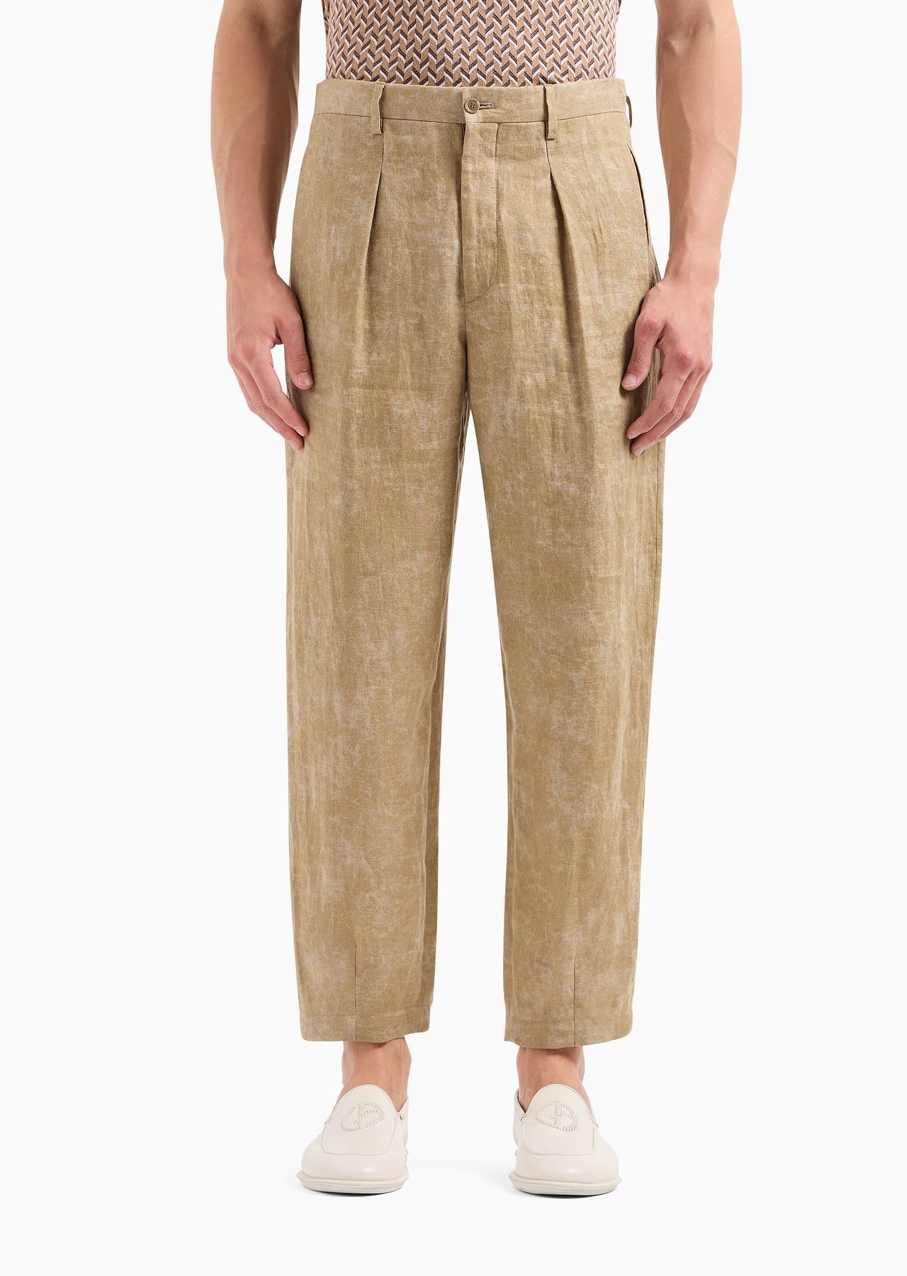 Single-pleat linen trousers - 2