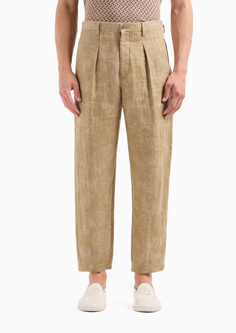 Single-pleat linen trousers 2