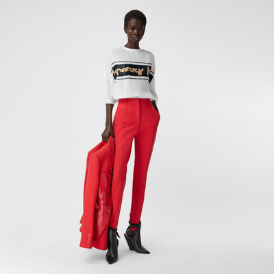 Burberry Slogan Print Satin Plissé T-shirt outlook