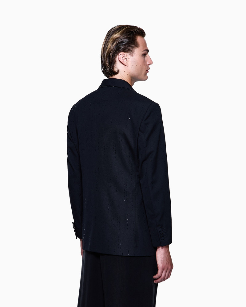SOHO LINE SINGLE-BREASTED TUXEDO JACKET IN VIRGIN WOOL WITH SEQUINS 3