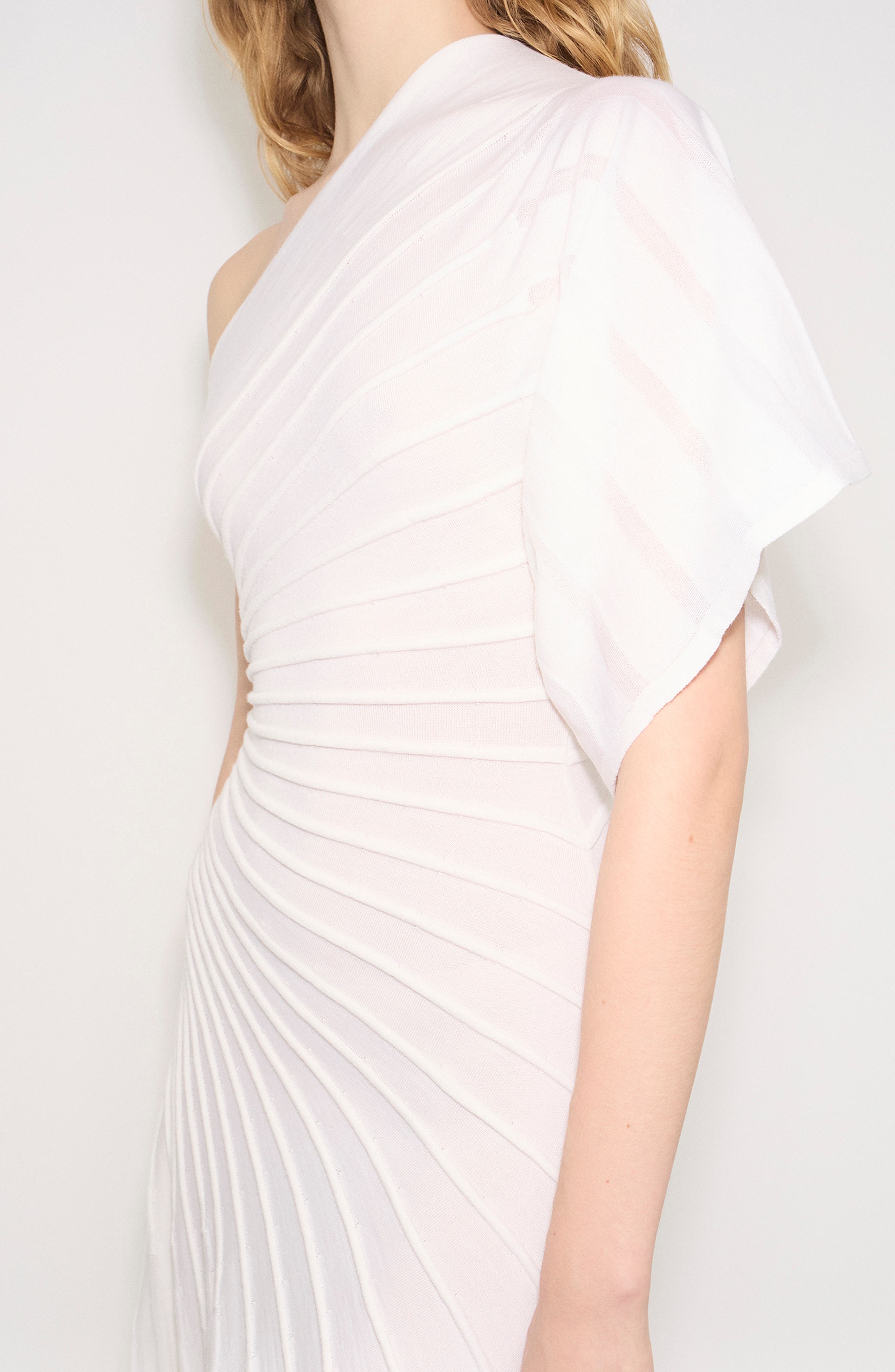 Alaïa Asymmetric Ray Dress in Blanc Naturel at Nordstrom - 4