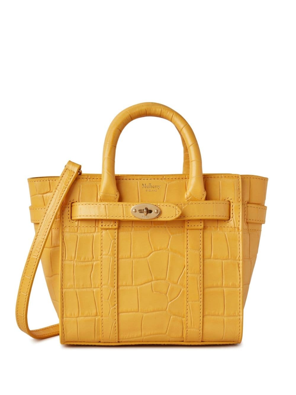 mini Bayswater crocodile-effect tote bag - 1