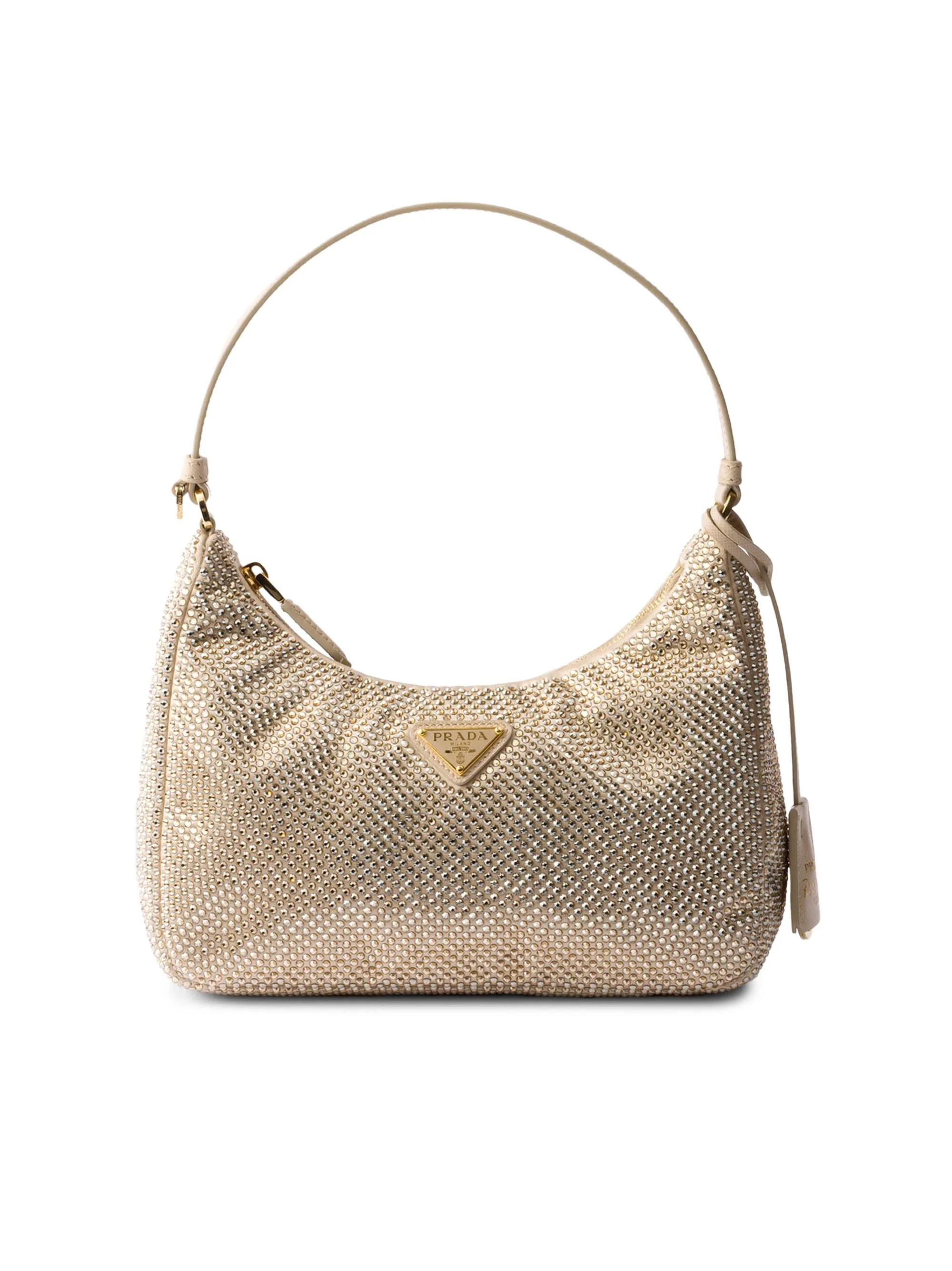 Women's Re-Edition 2005 Crystal-Studded Satin Mini-Bag - Beige Khaki - 1