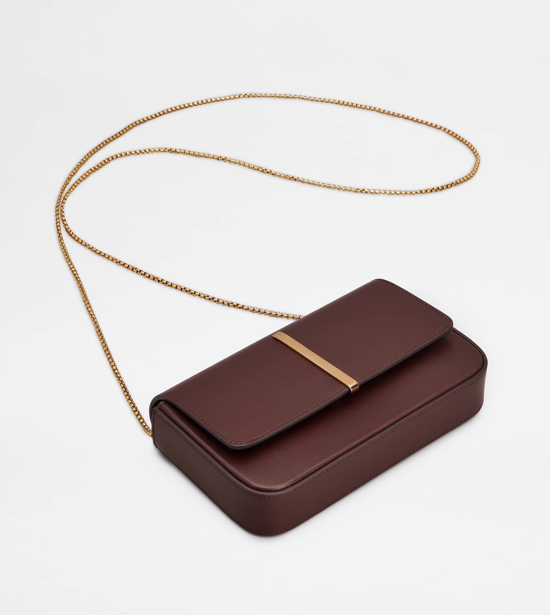 FLAP MINI BAG IN LEATHER - BURGUNDY - 4
