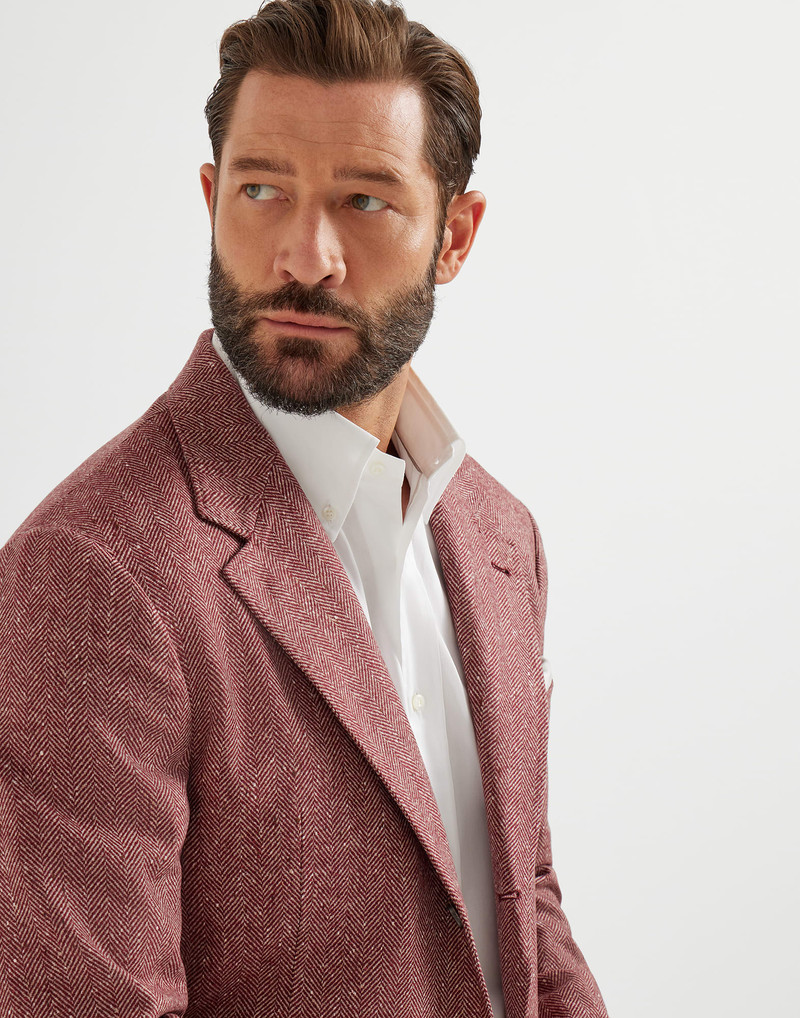 Wool and cashmere flecked chevron deconstructed Cavallo blazer 3