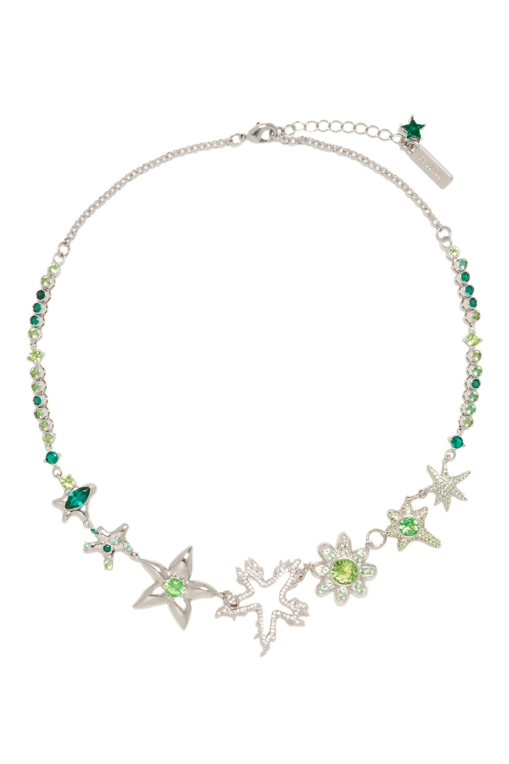 APPLE GREEN STAR FLAME CONSTELLATION NECKLACE - 1