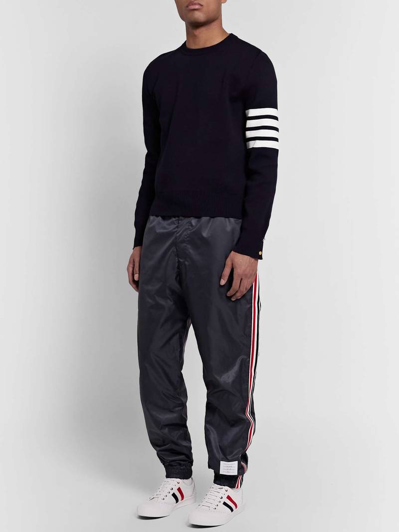 Thom Browne Tapered Grosgrain-Trimmed Ripstop Track Pants outlook