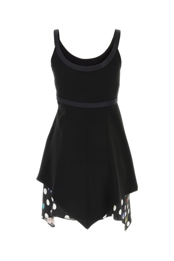 Black acetate blend mini dress - 2