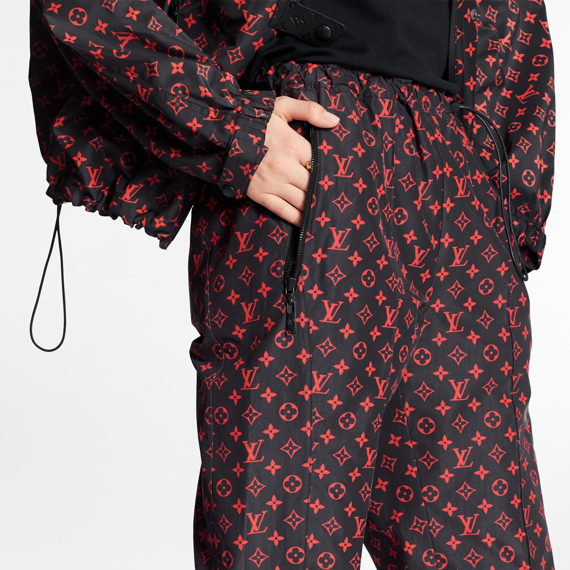 Red Monogram Jogging Pants In Technical Cotton - 3