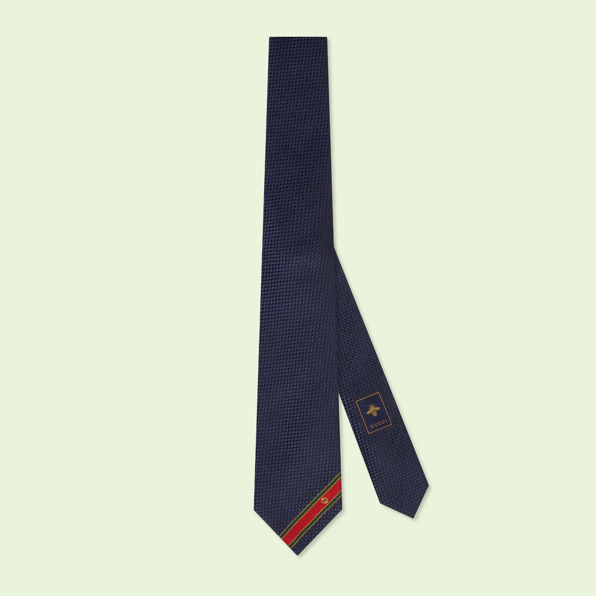 Silk tie with Interlocking G Web detail - 1