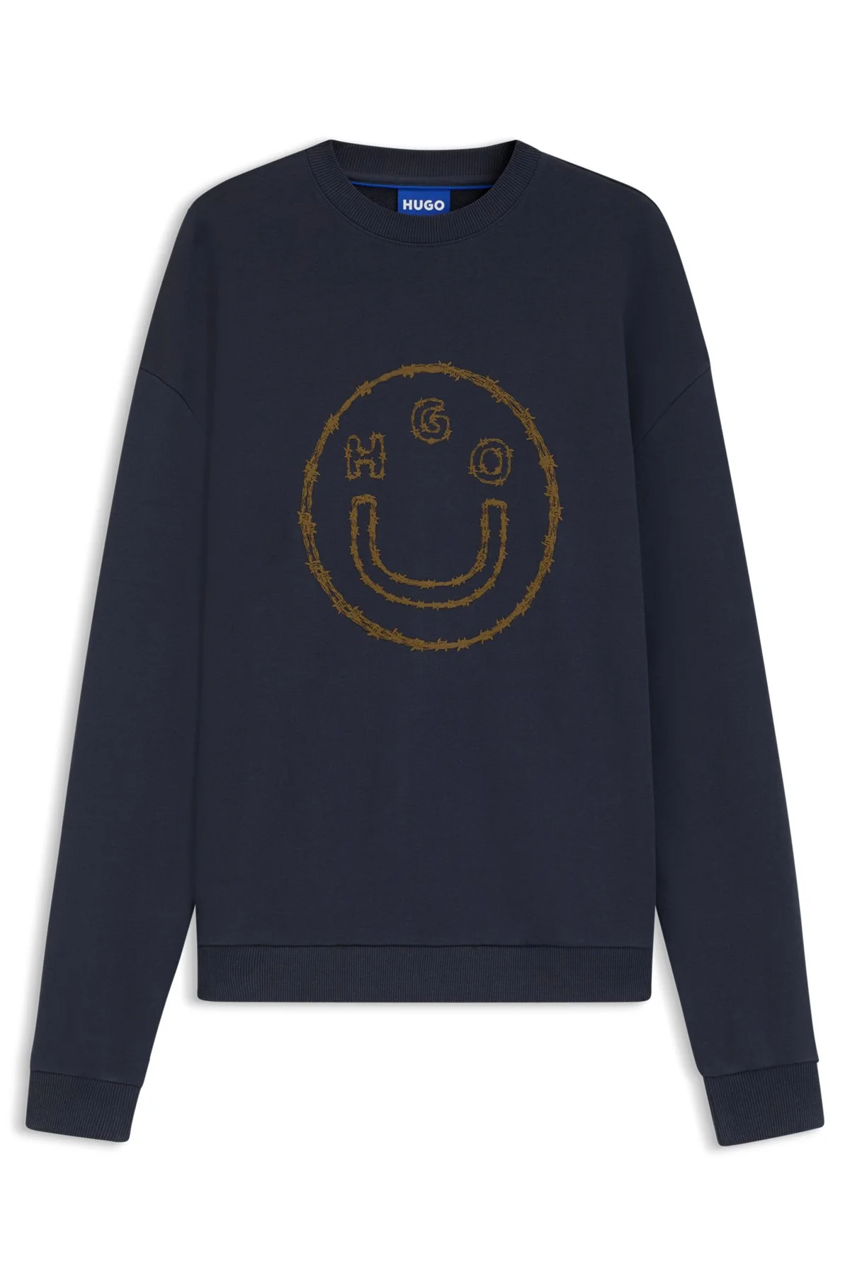 COTTON-TERRY SWEATSHIRT WITH HAPPY HUGO PRINT - 1
