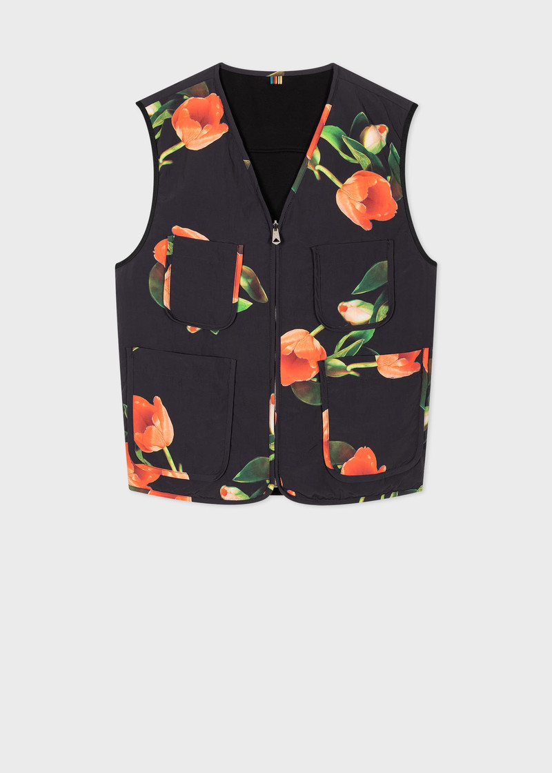 'Tulip' Print Reversible Gilet 1