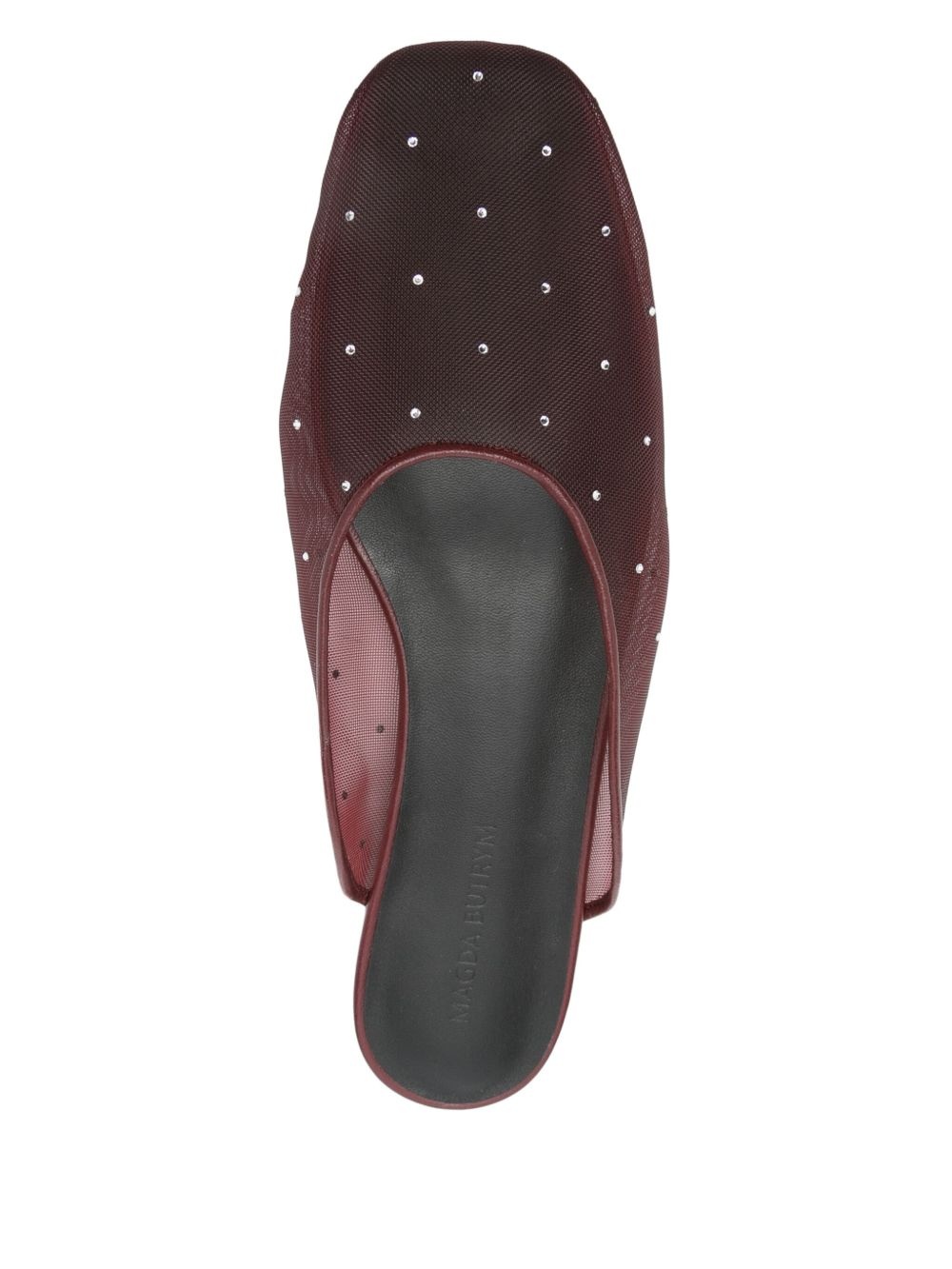 crystal-embellished mesh mules - 4
