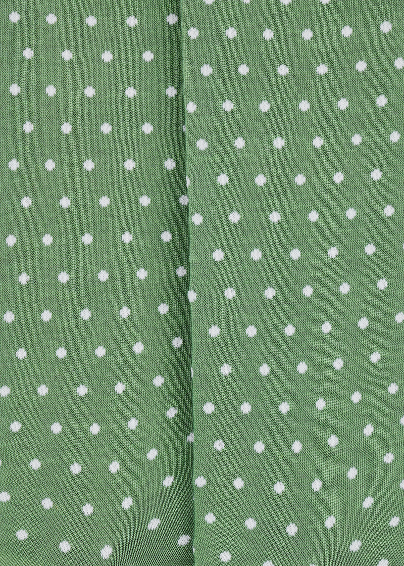 Green Cotton-Blend Polka Dot Socks 3