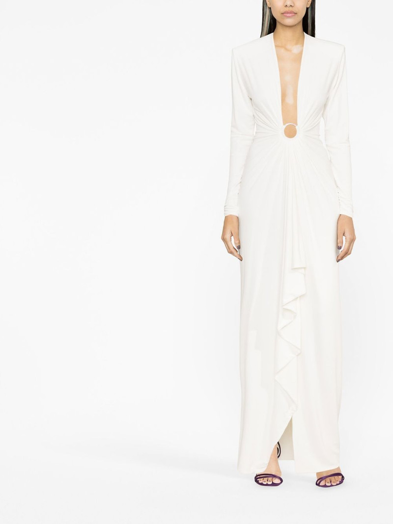 ALEXANDRE VAUTHIER plunge-neck draped gown outlook
