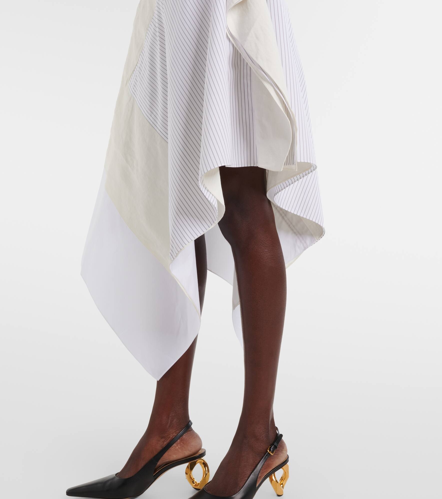 Patchwork cotton midi skirt - 5