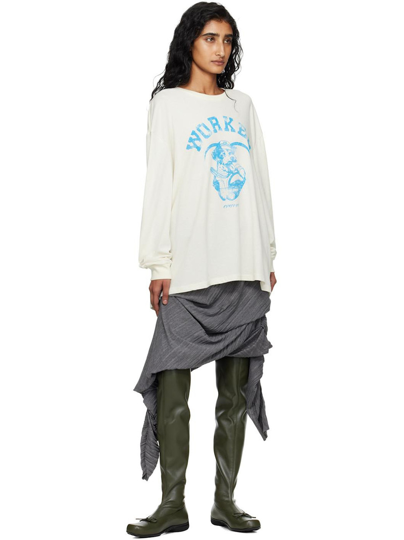 OPEN YY Gray Pleats Midi Skirt outlook