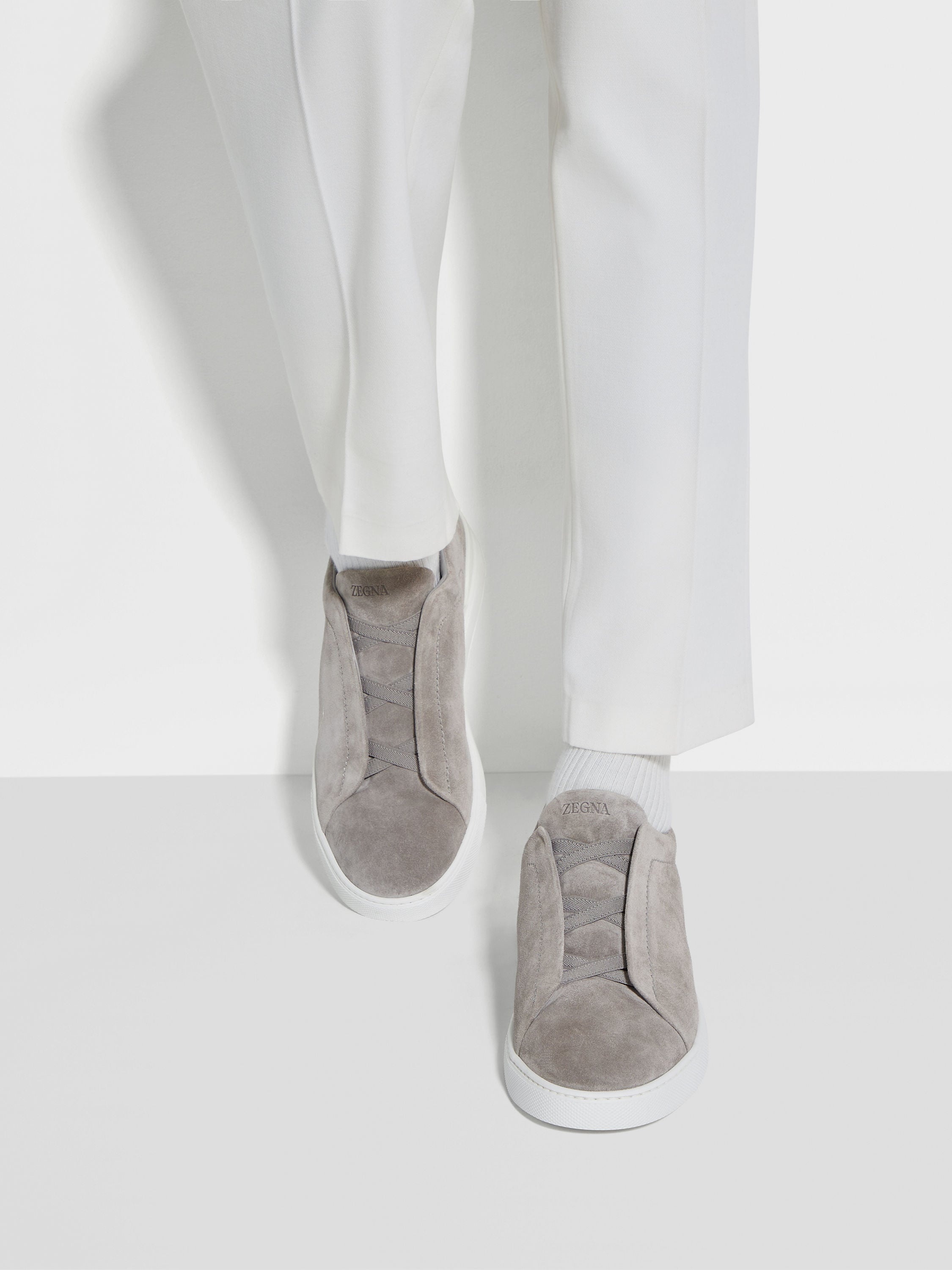 GREY MÉLANGE SUEDE TRIPLE STITCH™ SNEAKERS - 2