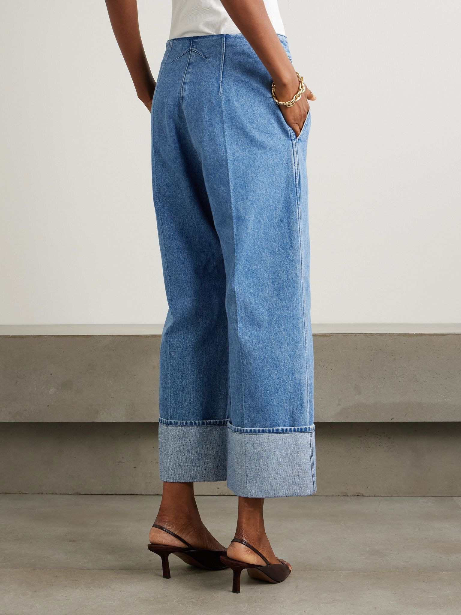 Iconic high-rise straight-leg jeans Light blue - 4