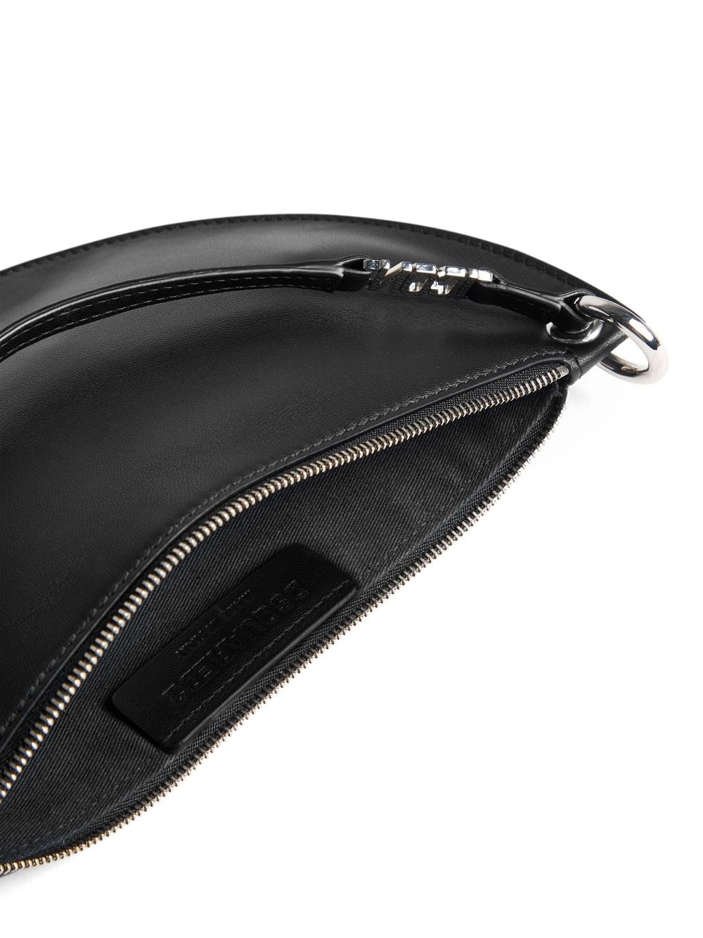 curved leather tote bag - 5