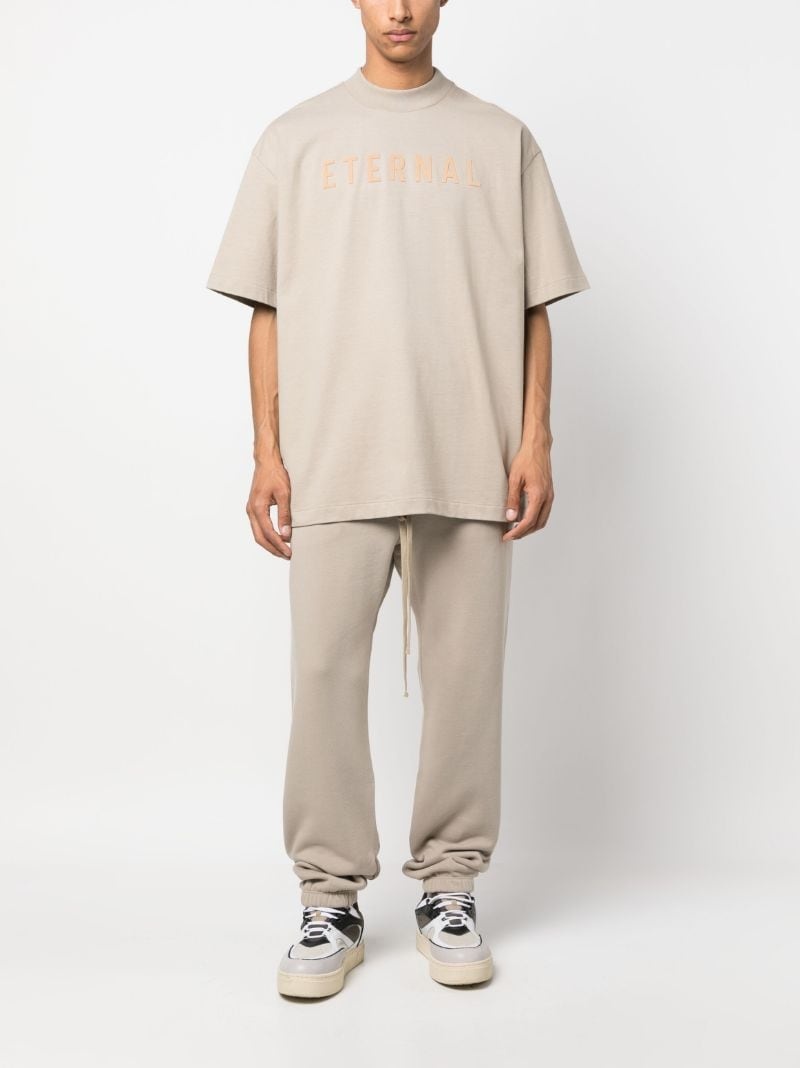 logo-patch cotton track pants - 2