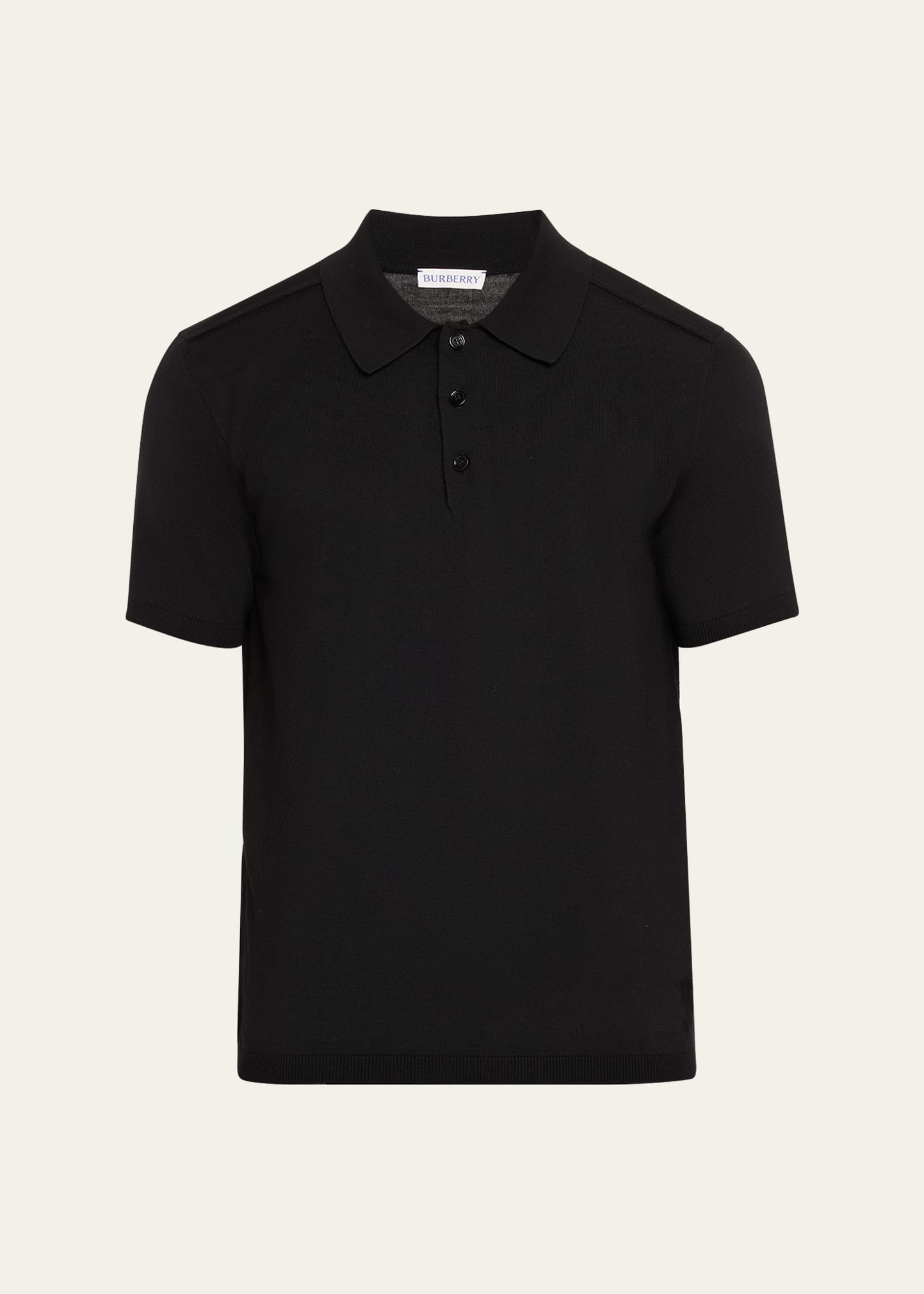 Men's Wool Knit Polo Shirt - 1