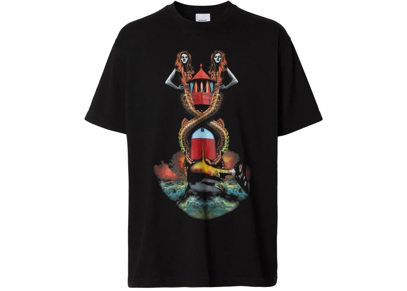 Burberry Mermaid Print T-shirt Black - 1