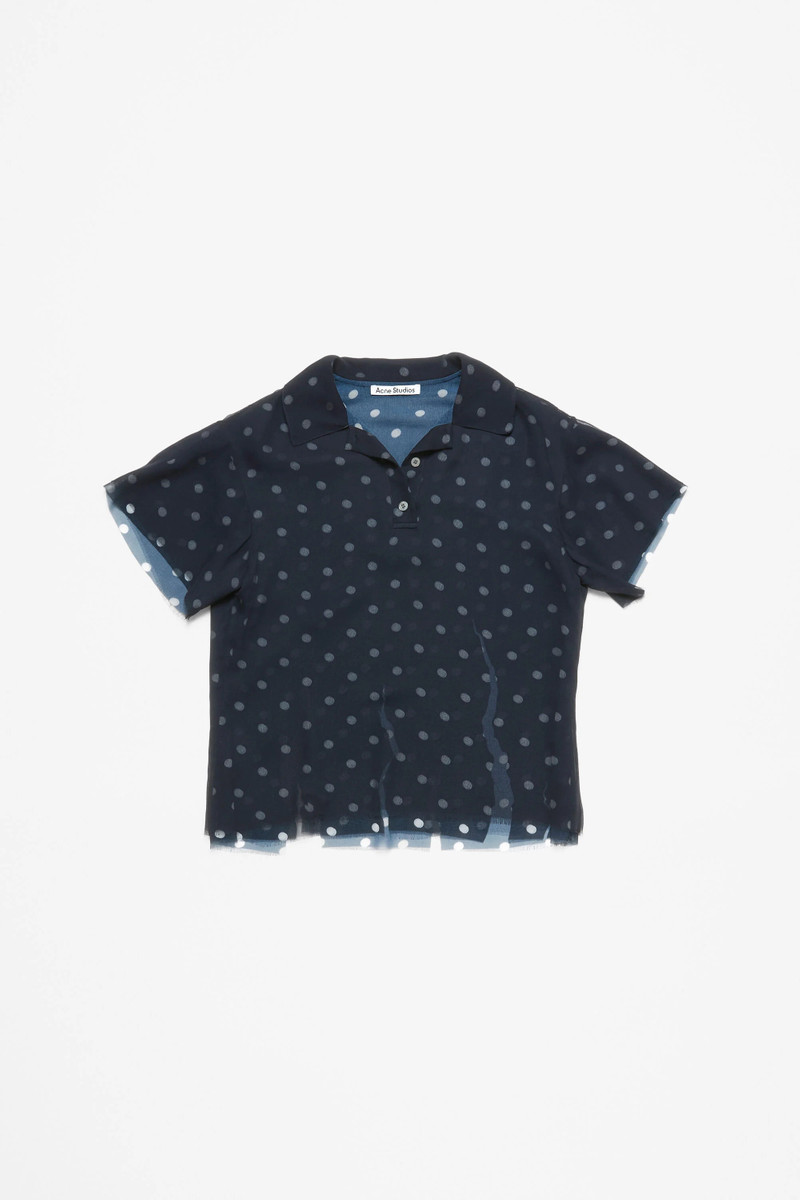 Layered t-shirt - Navy/white - 1