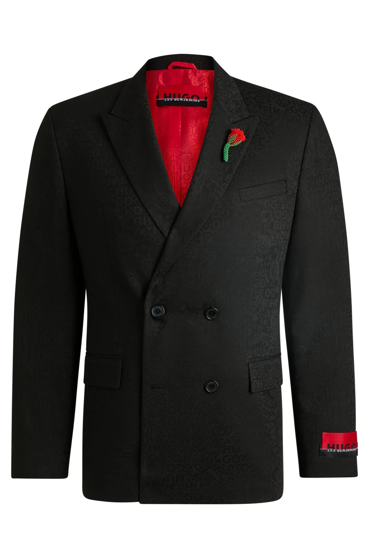 HUGO X LES BENJAMINS MODERN-FIT JACKET IN JACQUARD FABRIC - 1