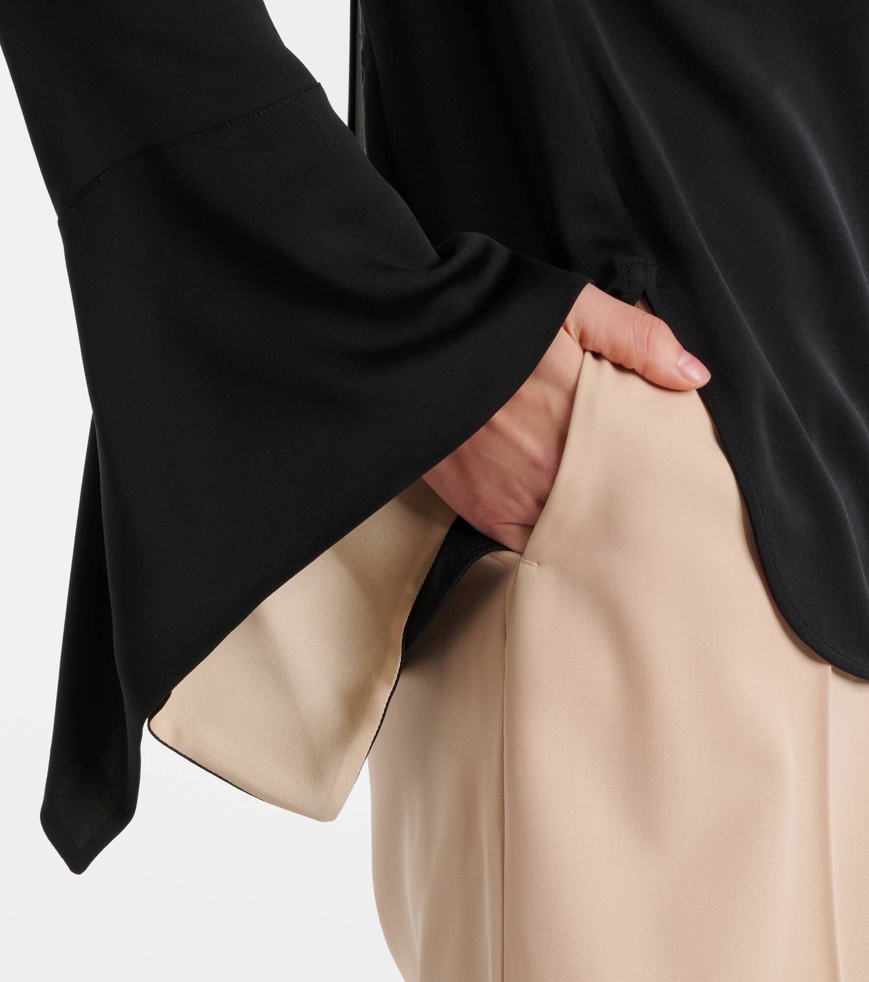 Pio high-rise silk charmeuse wide-leg pants - 6