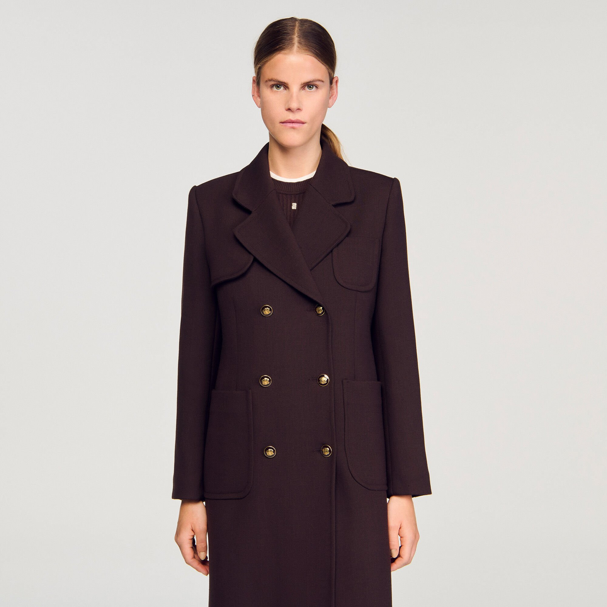 LONG DOUBLE-BREASTED COAT - 4