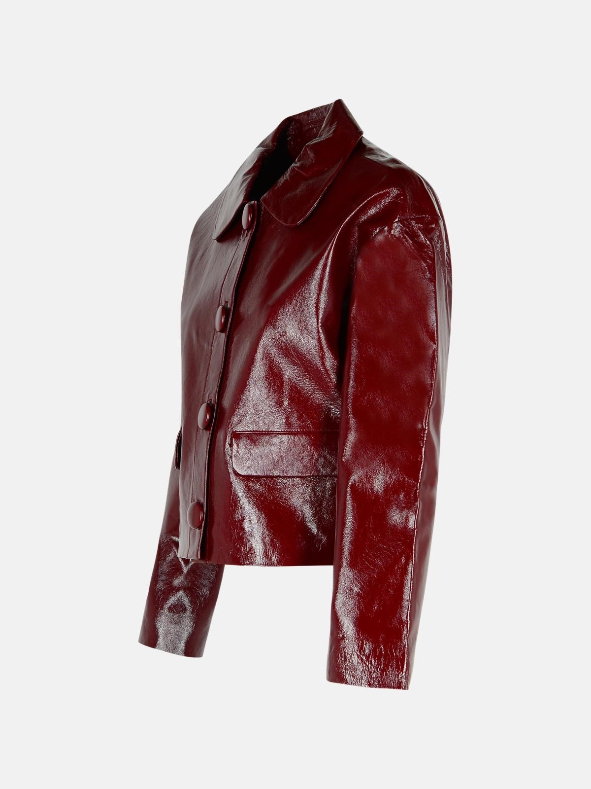 BURGUNDY LEATHER JACKET - 2