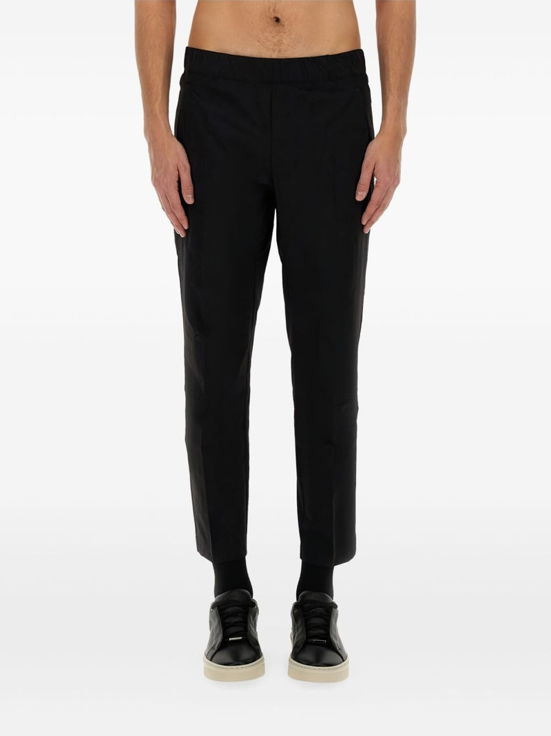 elastic-waistband straight-leg trousers 1