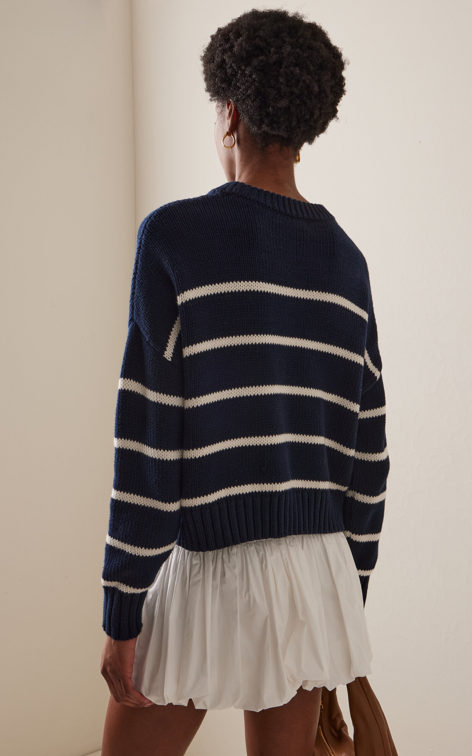 Chloe Striped Cotton Sweater navy - 4