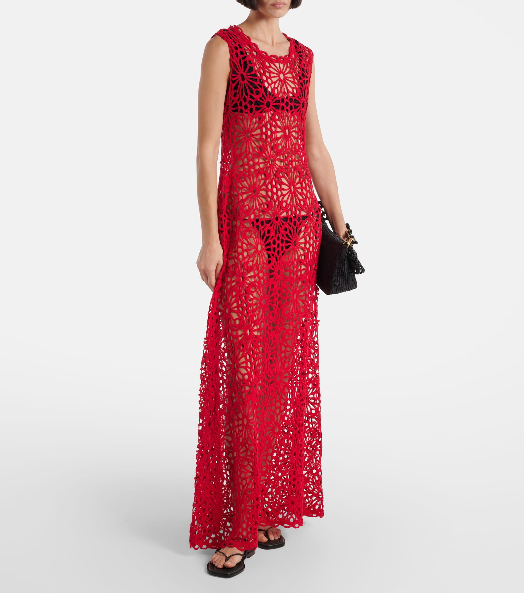 Open-knit cotton-blend maxi dress - 2