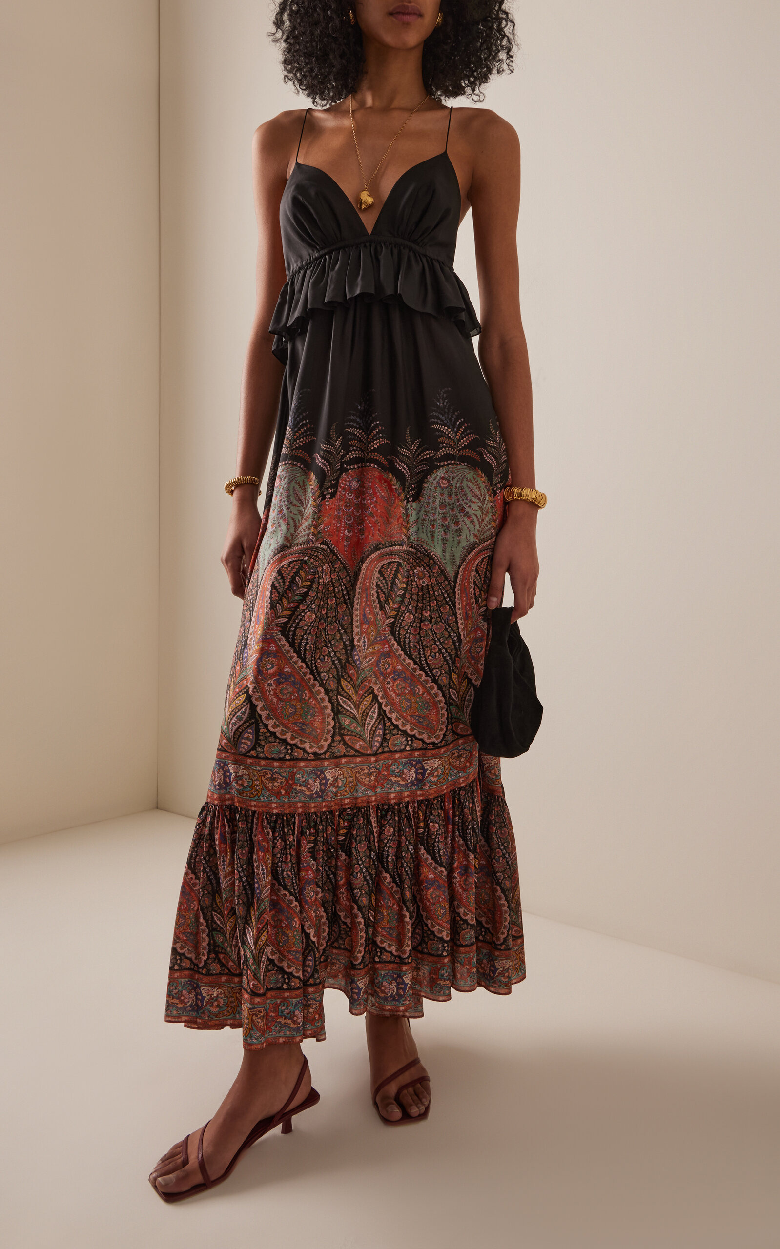 Rhiannon Ruffled Silk Maxi Dress multi - 2