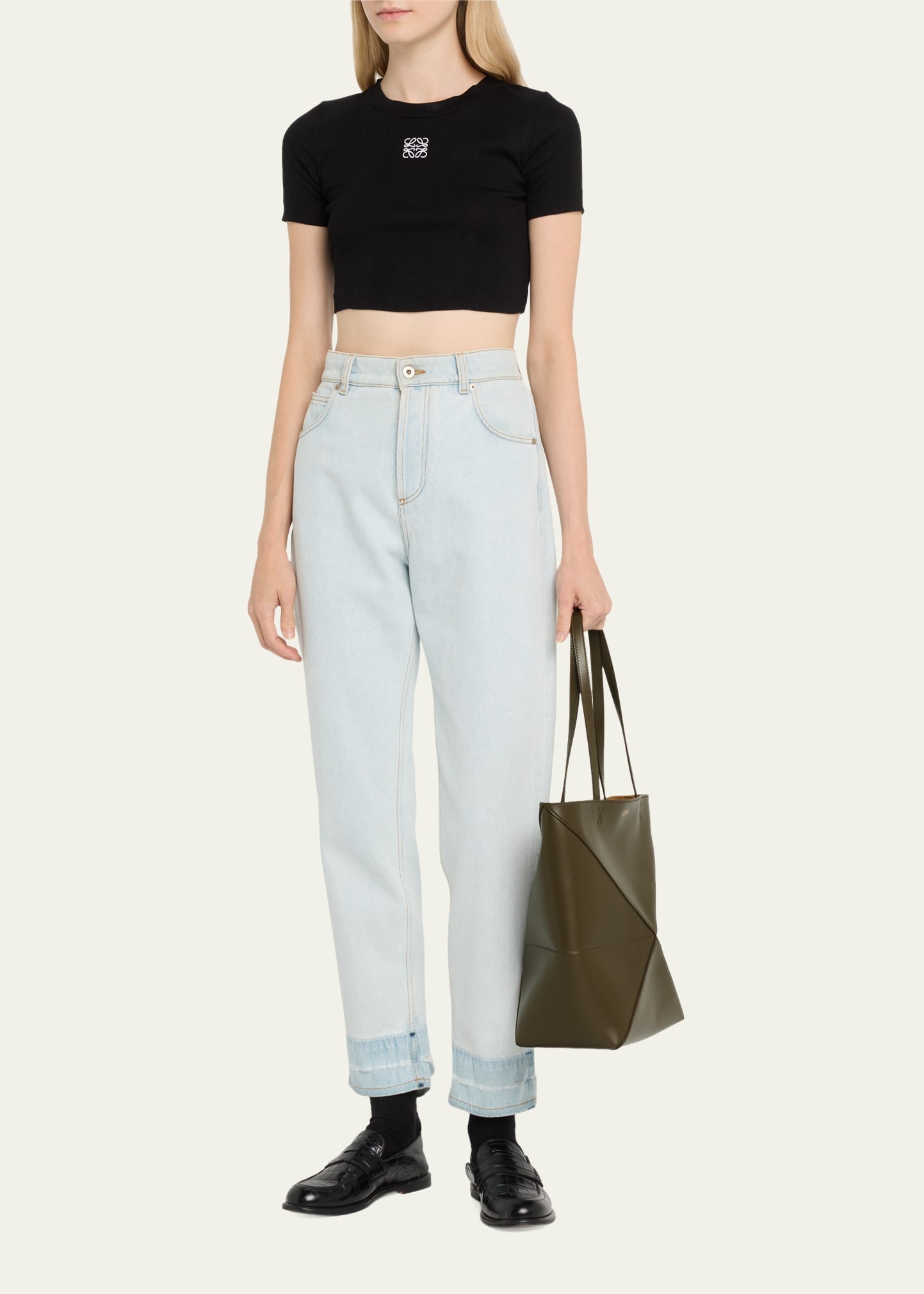 Puzzle Leather Tote Bag - 6