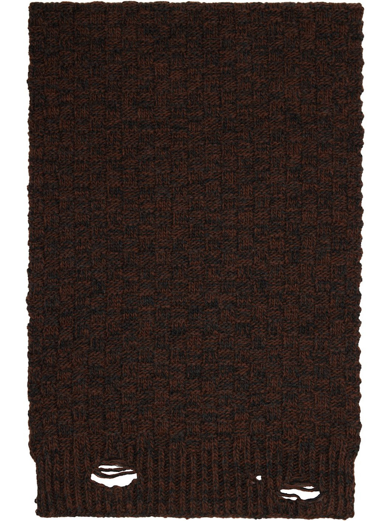 MM6 Maison Margiela Brown Distressed Scarf outlook