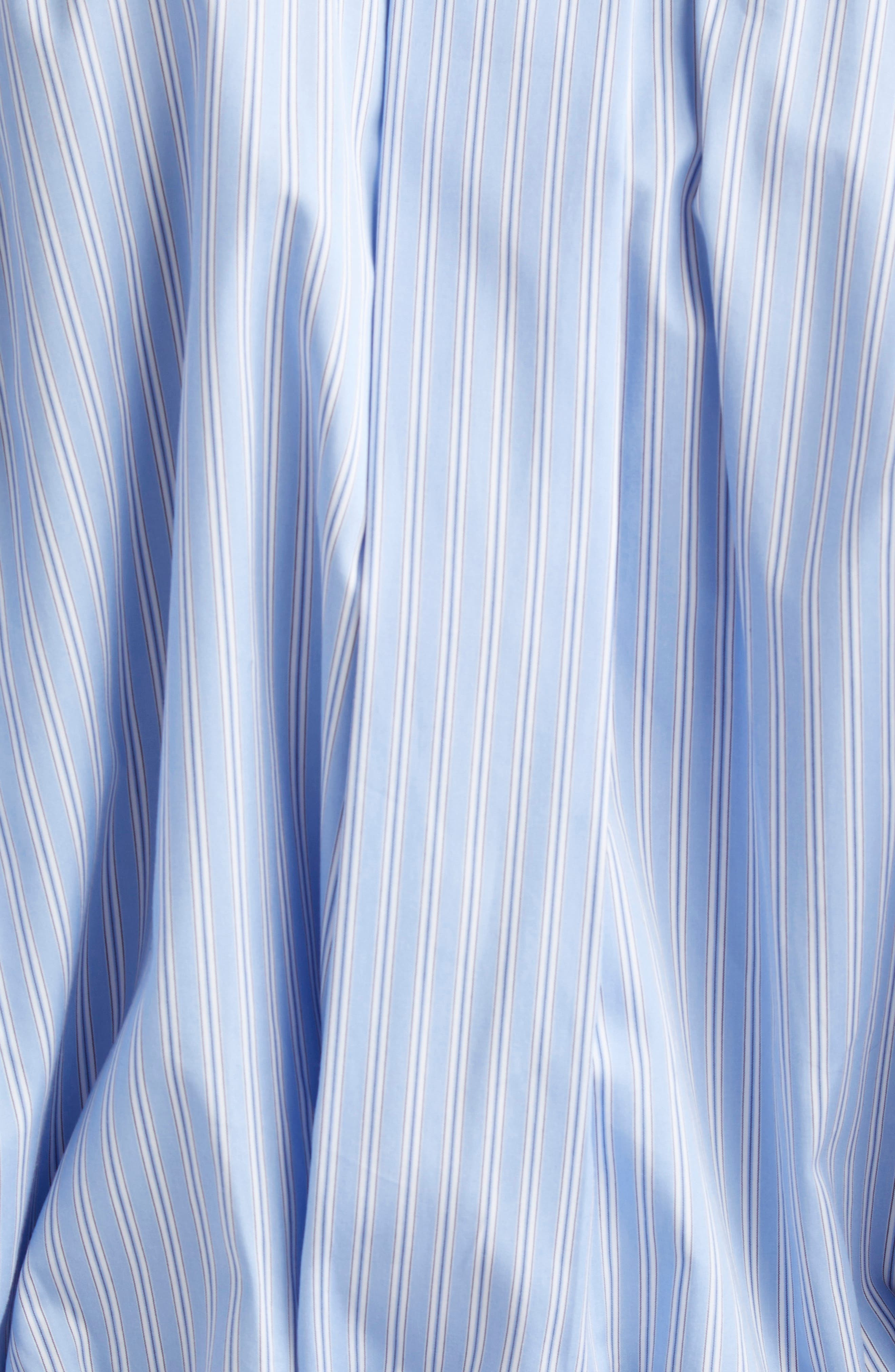 Sacai Mixed Media Poplin & Suiting Shirtdress in Light Blue/Stripe Navy at Nordstrom - 6