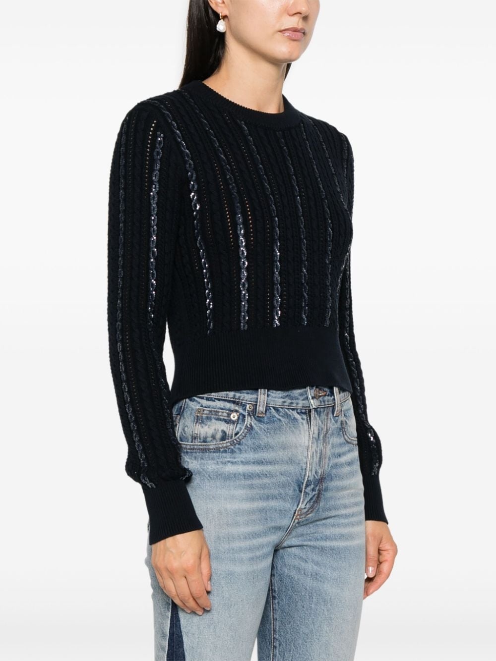 sequin-detailing sweater - 3